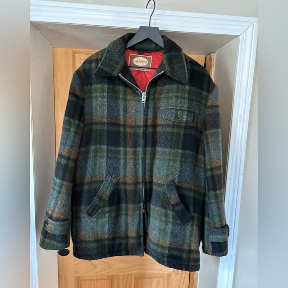 VTG H.W.Carter & Sons Men’s Heavy Wool Plaid Hunting/Chore Jacket,1960’s-70’s, L - Picture 3 of 16